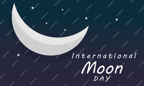 Premium Vector International Moon Day Background Banner Card Poster