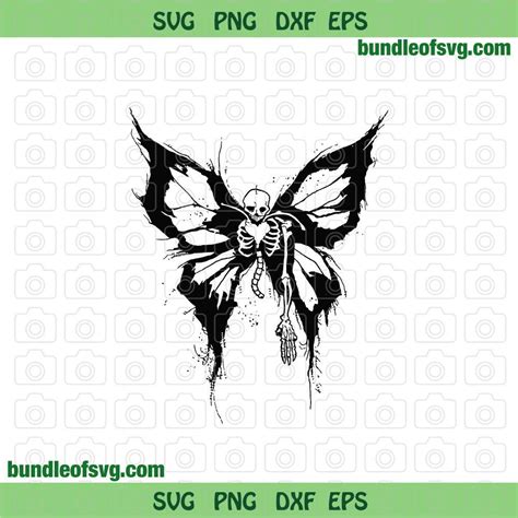 Butterfly Skeleton Svg Halloween Skeleton Butterfly Svg Png Dxf