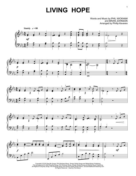 Living Hope Classical Version Arr Phillip Keveren By Phil Wickham