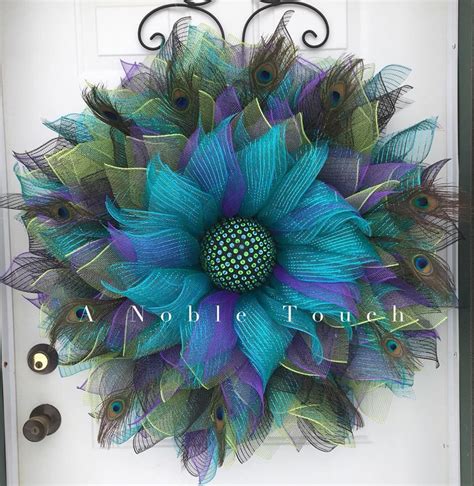 Stunning Large Peacock Wreath By A Noble Touch This Is Sure To Be A Conversation Piece The