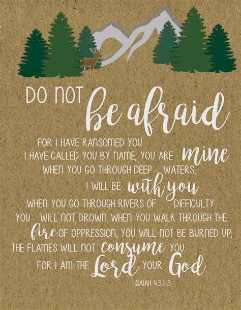 Do Not Be Afraid Art Print Instant Download Inspirational Scripture