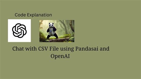 Chat With Csv File Using Openai Llm And Pandasai Code Explanation Youtube