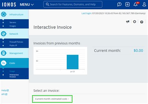 Overview Interactive Invoices In The Cloud Panel Vps Ionos Help