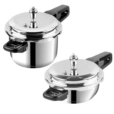 Buy Vinod 18 8 Stainless Steel Sandwich Bottom Pressure Cooker Combo Of