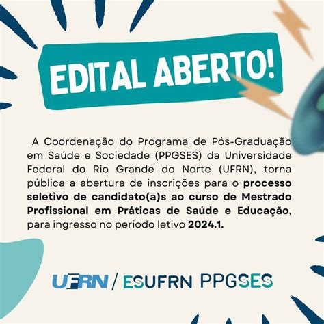 Aberta as inscrições para a seleção de candidatos do curso de Mestrado