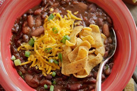 Slow Cooker 3 Bean Vegetarian Chili Recipes Camellia Brand