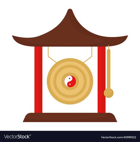 Decorative chinese gong Royalty Free Vector Image