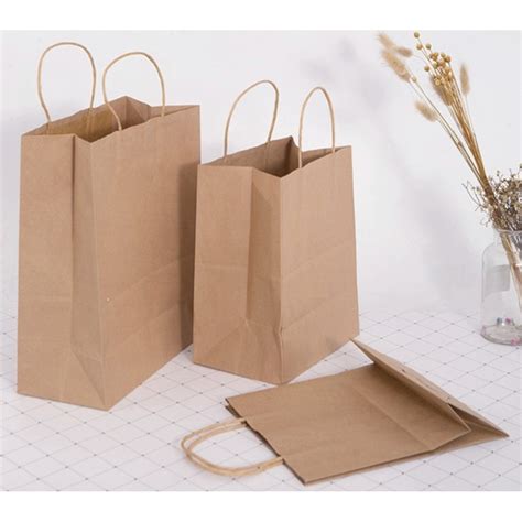 10pcs Kraft Paper Bag Heavy Duty With Twine Handle Shopee Philippines