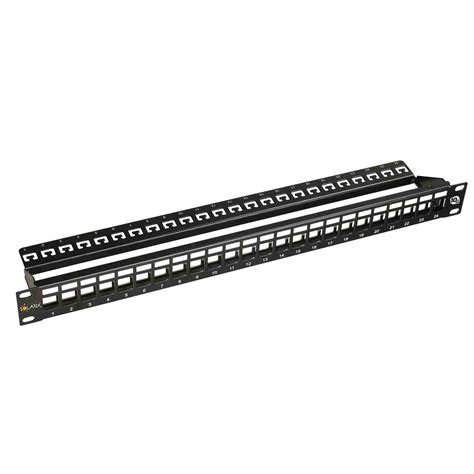 Patch panel modularny nieobłożony 24 porty 10G STP 1U czarny SX24M 0