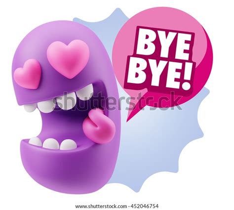 3d Rendering Emoji Saying Bye Bye Stock Illustration 452046754 ...