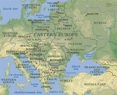 Physical Map Of Europe And Asia