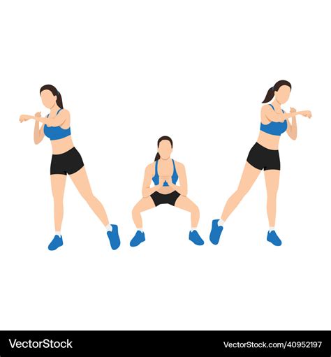 Woman Doing Boxer Squat Punch Exercise Royalty Free Vector