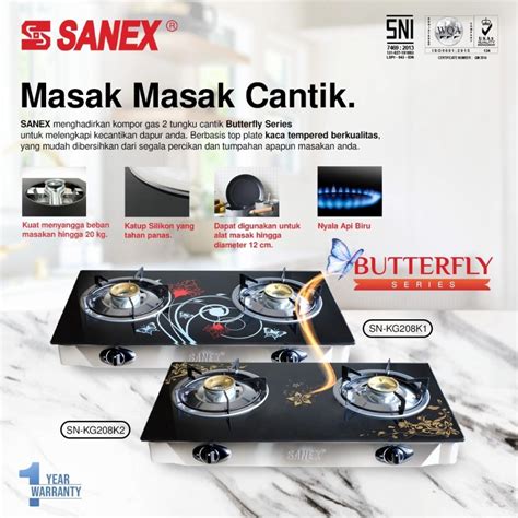 Jual Sanex Sn Kg K K Kompor Gas Kaca Tungku Butterfly