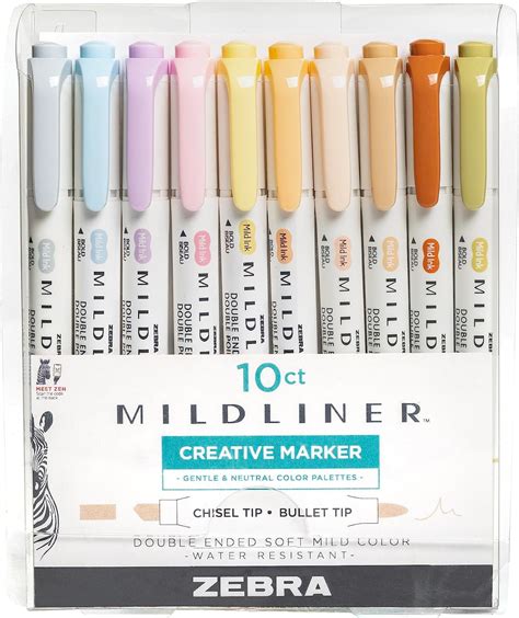 Zebra Pen Mildliner Double Ended Highlighter Set Chisel And Bullet