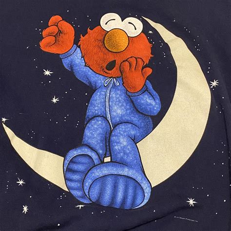 Super Rare 90s Vintage Glow In The Dark Elmo Moon Depop