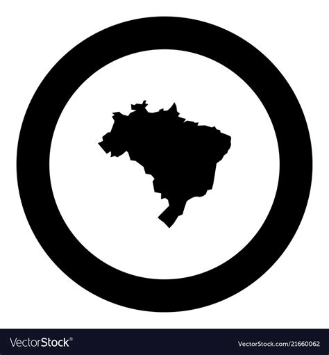 Map Of Brazil Icon Black Color In Round Circle Vector Image