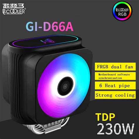 Pccooler 6 Heatpipe Cpu Cooler 12cm Rgb 5vand12v Double Fan For Intel Amd Radiator Heatsink Cpu