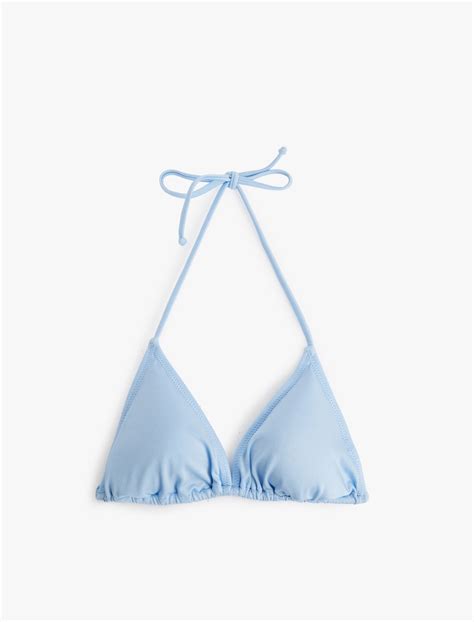 Mavi Kadın Astarlı İpli Üçgen Bikini Üstü SAK MM Koton