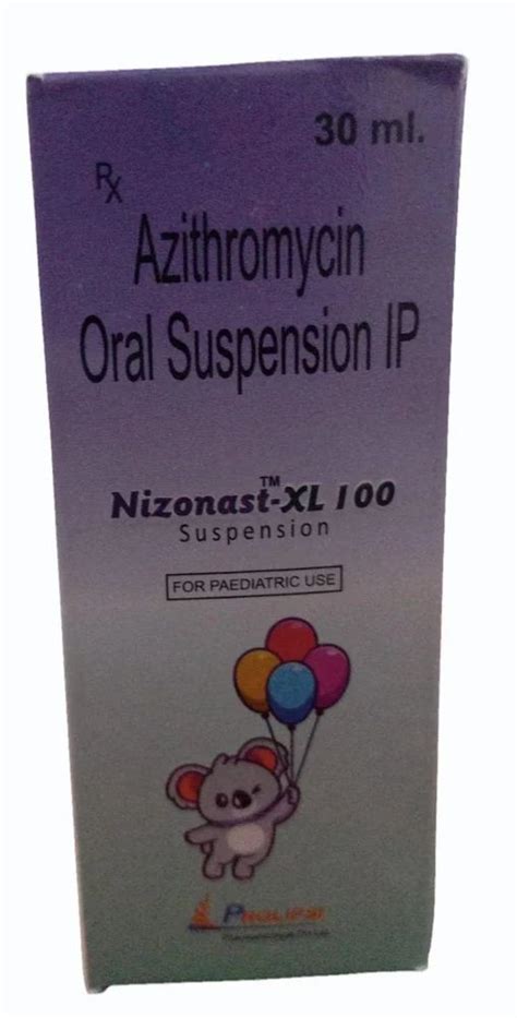 Nizonast Xl 100 Azithromycin Oral Suspension Syrup 100mg 5ml At Rs 85 Box In Ranchi