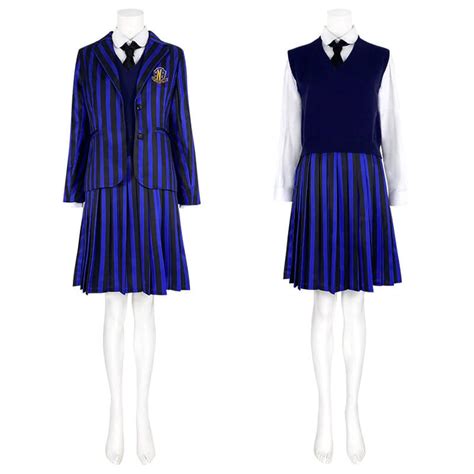 Wednesday Addams Costumes Uniform The Addams Family Wednesday Blue Sch ...