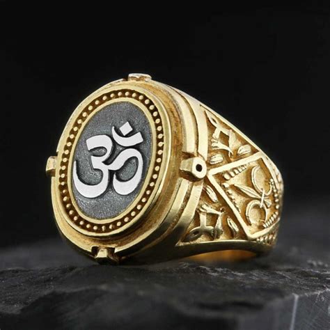 Silver Hinduism Ring Sterling Silver Om Ring Buddha Ring Hindu Ring