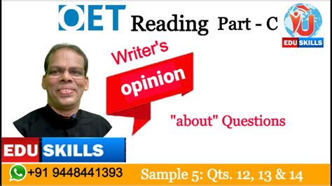 Edu Skills OET Reading Part C Tips Tricks Writer S Opinion