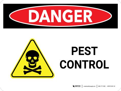 Danger Pest Control Landscape Wall Sign Creative Safety Supply