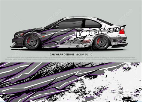 Racing Car Wrap Design Vector For Vehicle Vinyl Sticker And Automotive