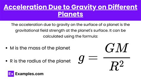 Unit 3 4 Gravitational Field Acceleration Due To Gravity On Different Planets Notes