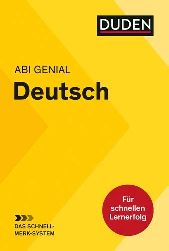 Abi Genial Deutsch Das Schnell Merk System