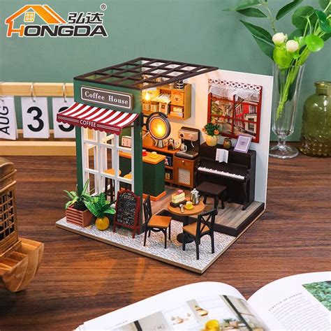 China Customized Afternoon Coffee Wooden Doll House Kits Manufacturers