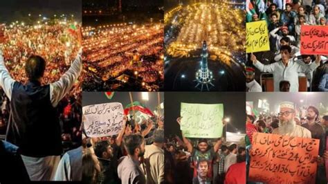 Imran Khan Lahore Jalsa Pictures Pti Power Show At Minar I Pakistan