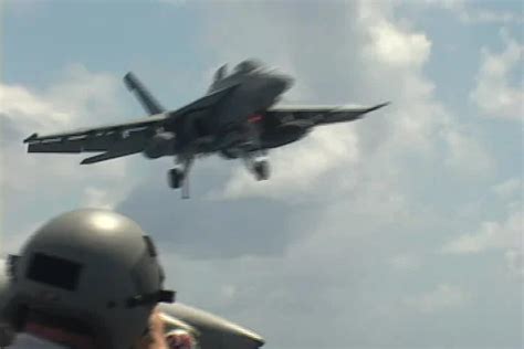 F-18 super hornet carrier landing | Stock Video | Pond5