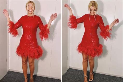 Holly Willoughby Shows Off Her Curves In Tight Feathered Dress As She