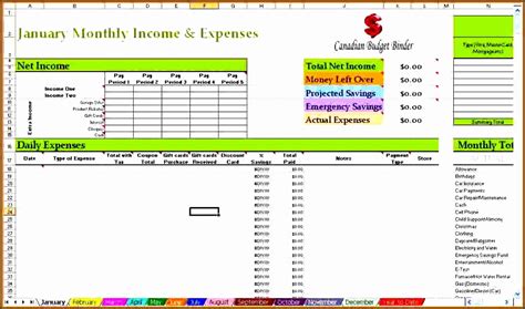 Budget calendar excel - lsgaret