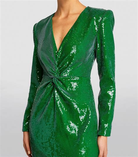 Roland Mouret Green Sequin Embellished Maxi Dress Harrods Uk