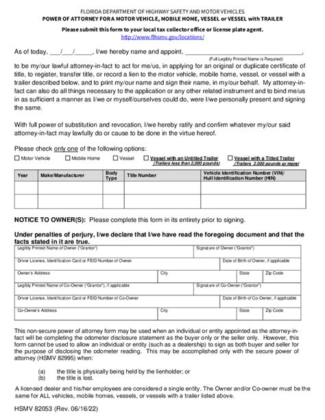 Fl Hsmv 82053 2022 2025 Form Printable Blank Pdf Online