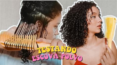 Testei A ESCOVA POLVO No Meu Cabelo Cacheado Comprei Na Shopee