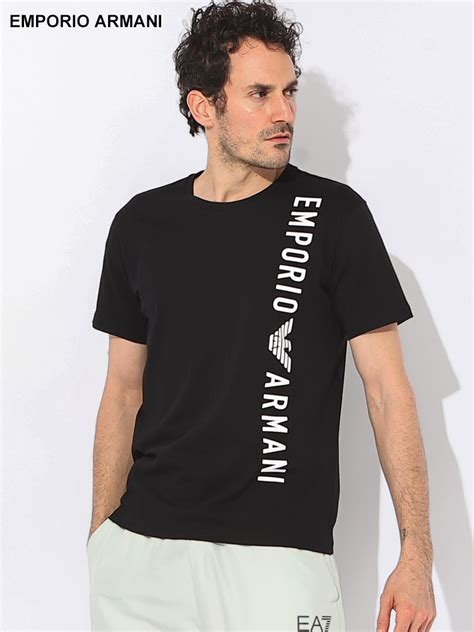 Emporio Armani エンポリオアルマーニ 縦ロゴ クルーネック 半袖 Tシャツ Eas2118184r47【サカゼン公式通販】