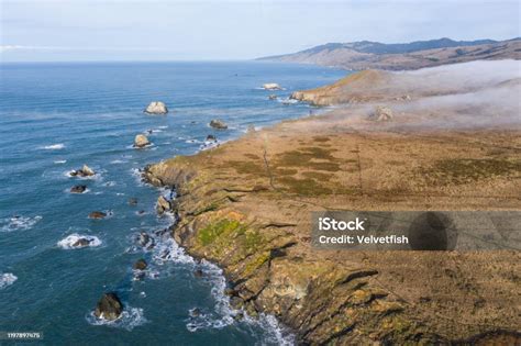 Aerial View Of Scenic Northern California Shoreline Stock Photo