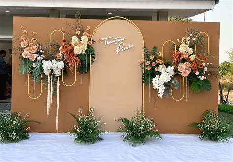 Wedding Backdrop Decoration With Flowers And Greenery