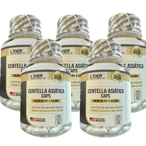 Centella Asiática Caps 60 Cápsulas 500Mg Kit 5 Potes Lider