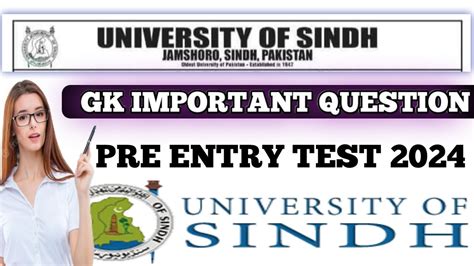 Sindh University Entry Test GK Important Question Admission 2024