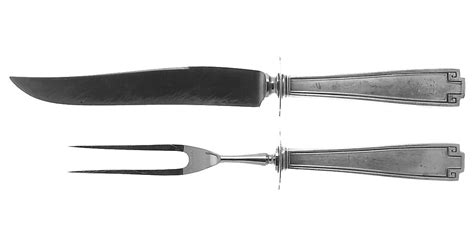 Etruscan Sterling Monograms Small Steak Piece Carving Set W