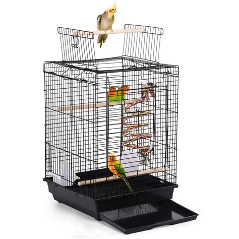 Buy Yaheetech Metal Open Top Bird Cage For Small Parrot Finch Canary