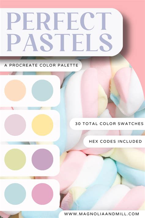 Perfect Pastels Procreate Color Palette HEX Codes Included Color