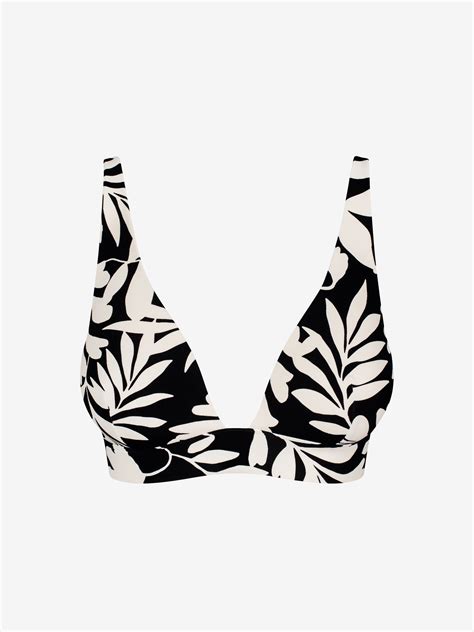 Bianca Trekant Bikini Top Abstract Palm Black Kr CHANGE