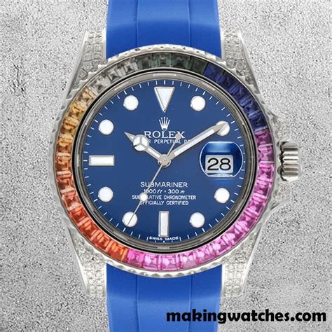 Rolex Submariner Pour Des Hommes Rolex Calibre Ton Bleu