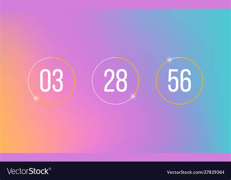 Countdown clock timer on soft gradient background Vector Image