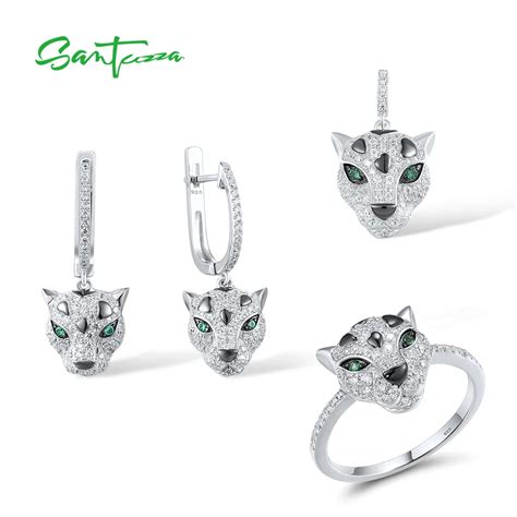 Santuzza Jewelry Set For Women Sterling Silver Green Spinel White